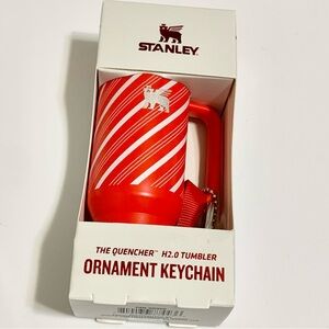 Stanley Candy Cane Cup Ornament Keychain NEW